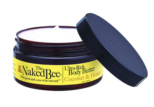 The Naked Bee Coconut Honey Butter Ultra-Rich Body Butter (8 oz) Intense Moisturizing & Skin Softening for Deeply Nourished Radiant Skin & Womens Body Care